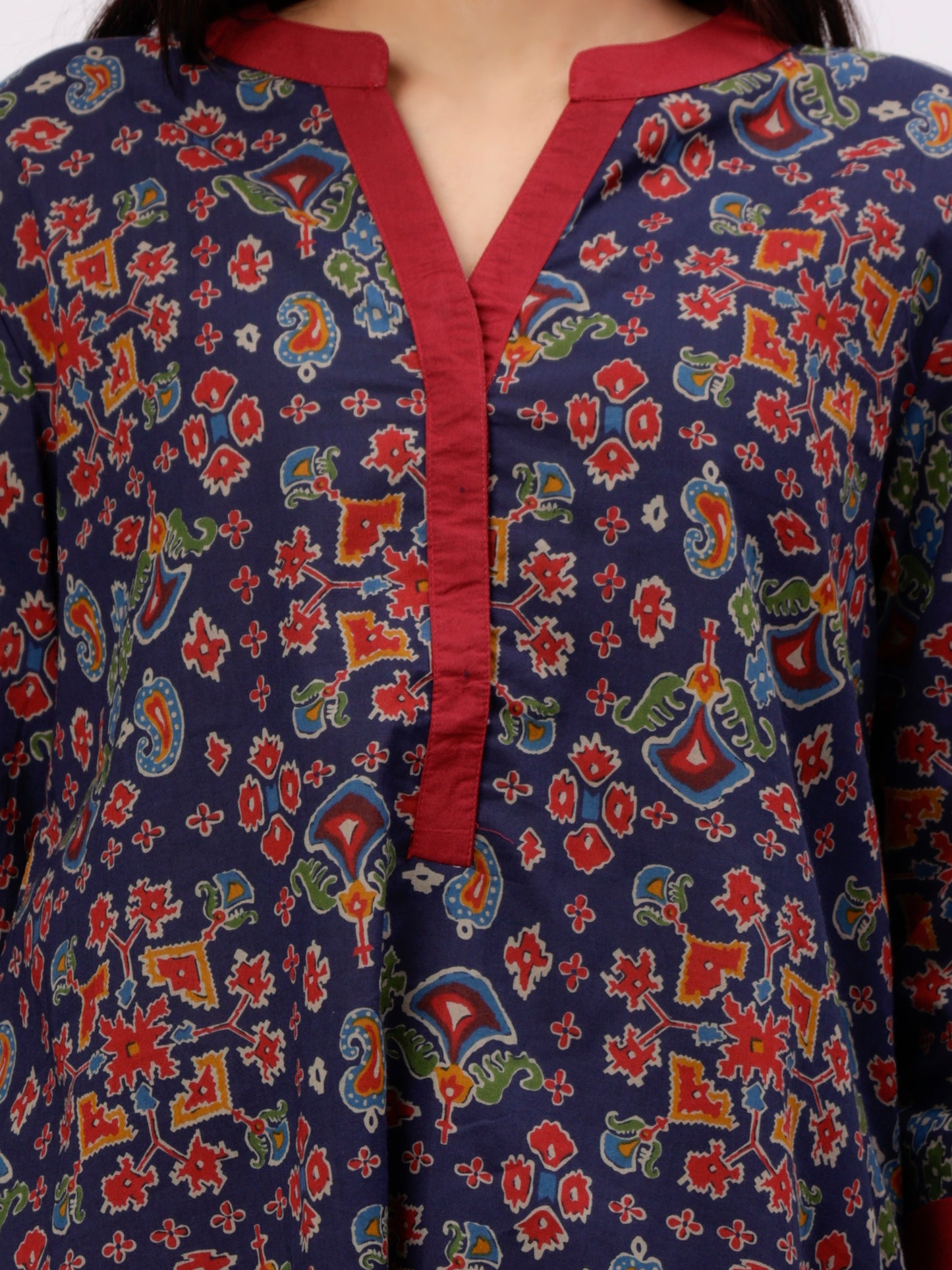 Blue And Red Baisah Co-ord Set UCEN22186