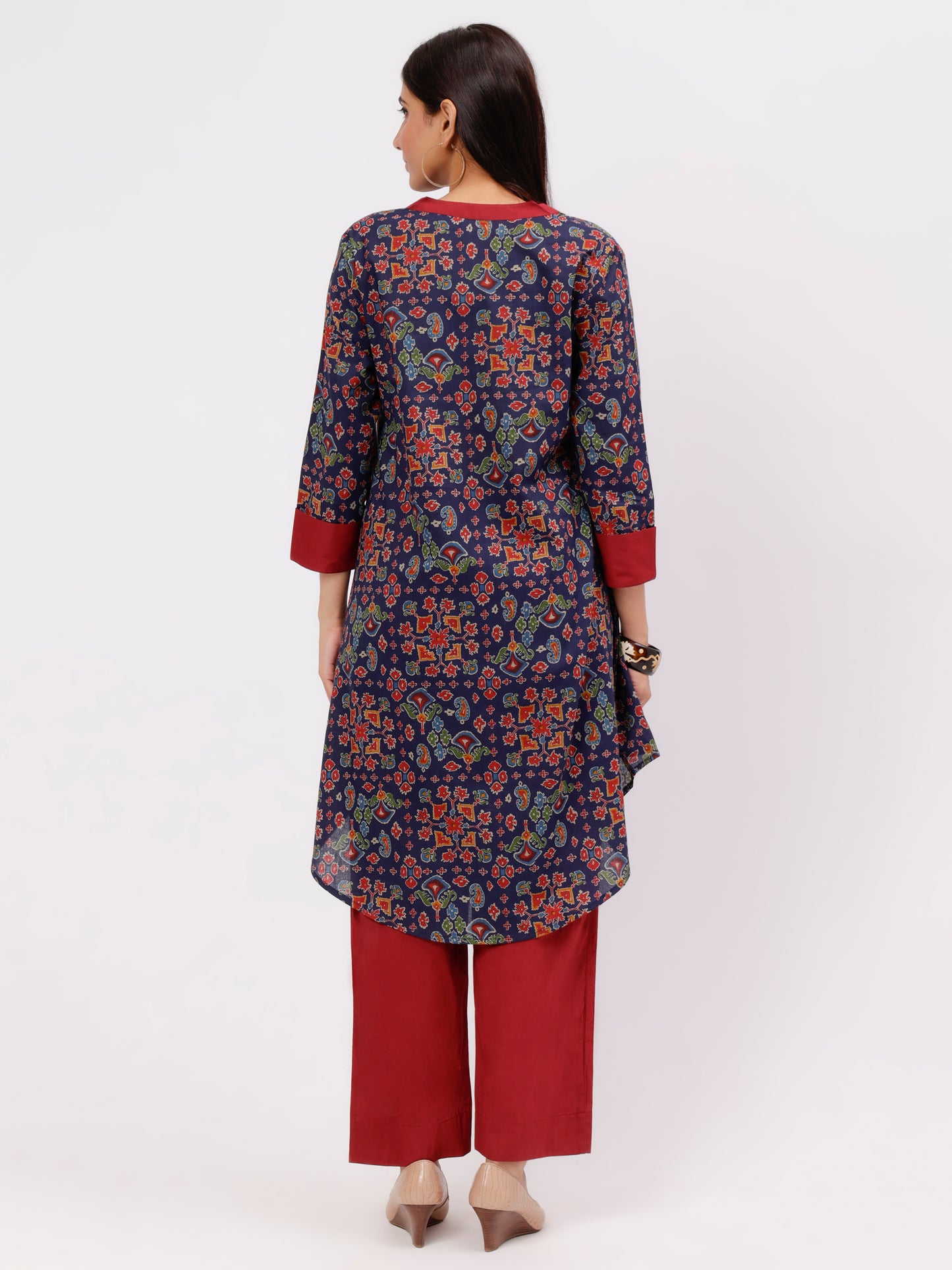Blue And Red Baisah Co-ord Set UCEN22186