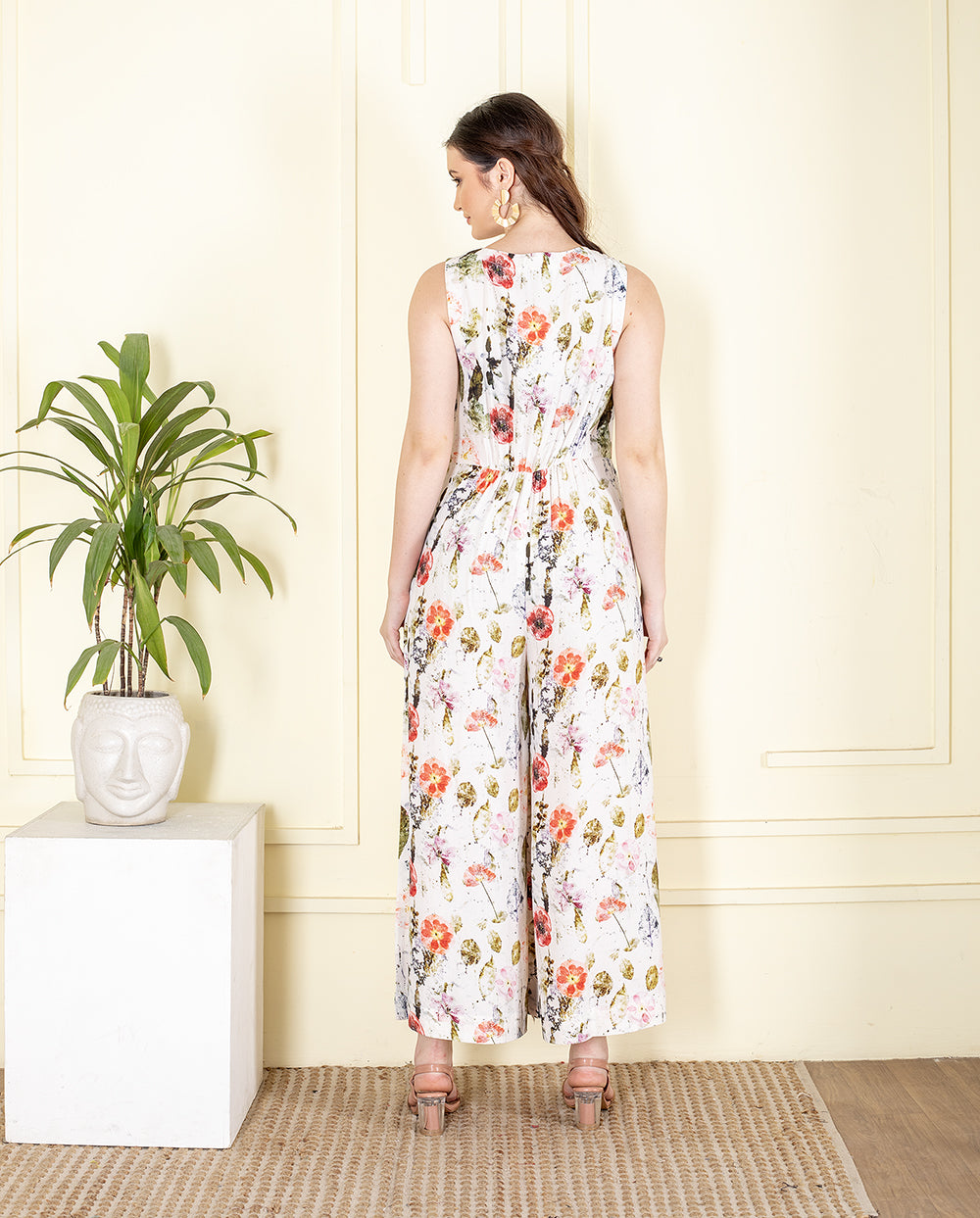Leaf print Modal Jumpsuit UCJ25011