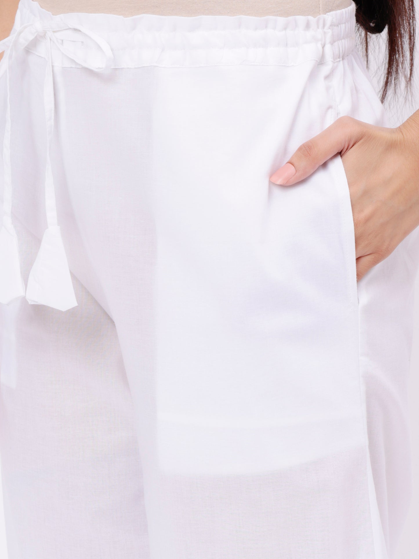 White Cotton Lace Pant