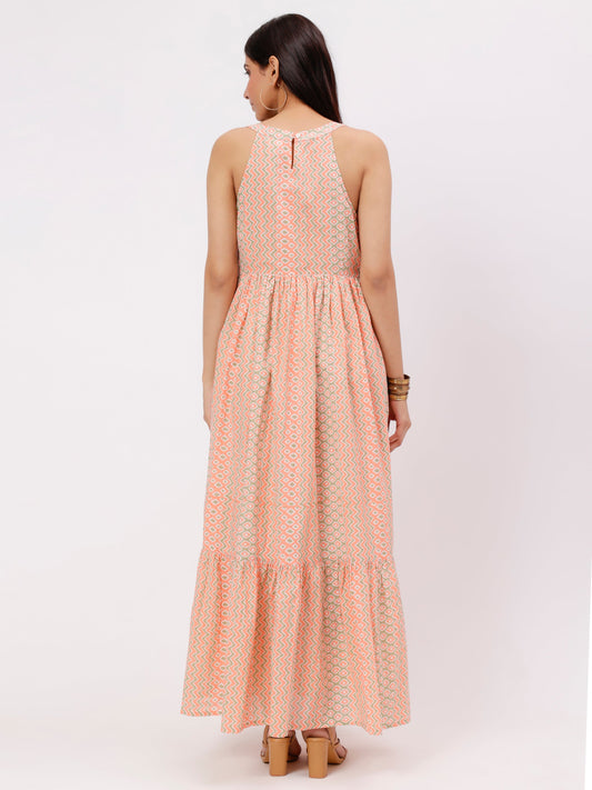 Peach Halter Dress UCD22184