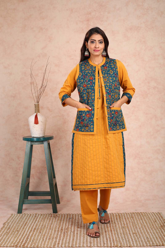 Green Baisah Printed Quilted Jacket UCJ0002