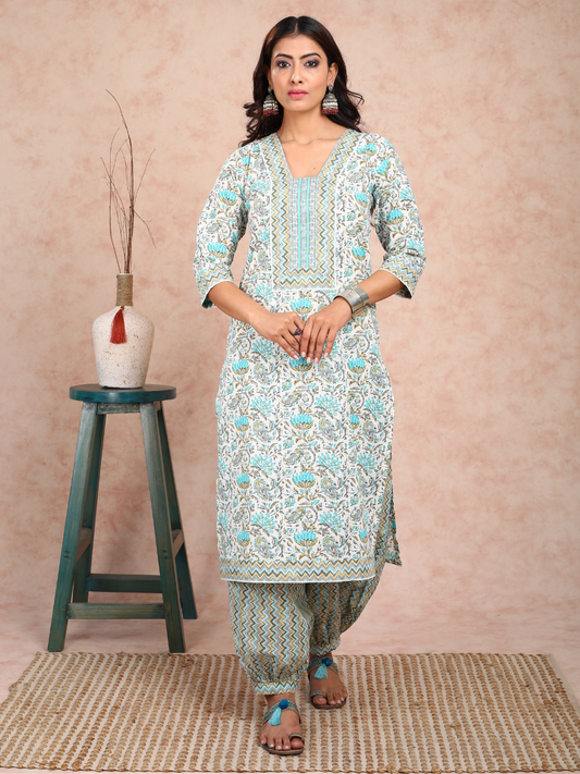 Phirozi Floral A-line Kurta UCK22127