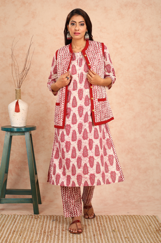 Ferra Ajrakh Reversible Quilted Jacket UCJ0001