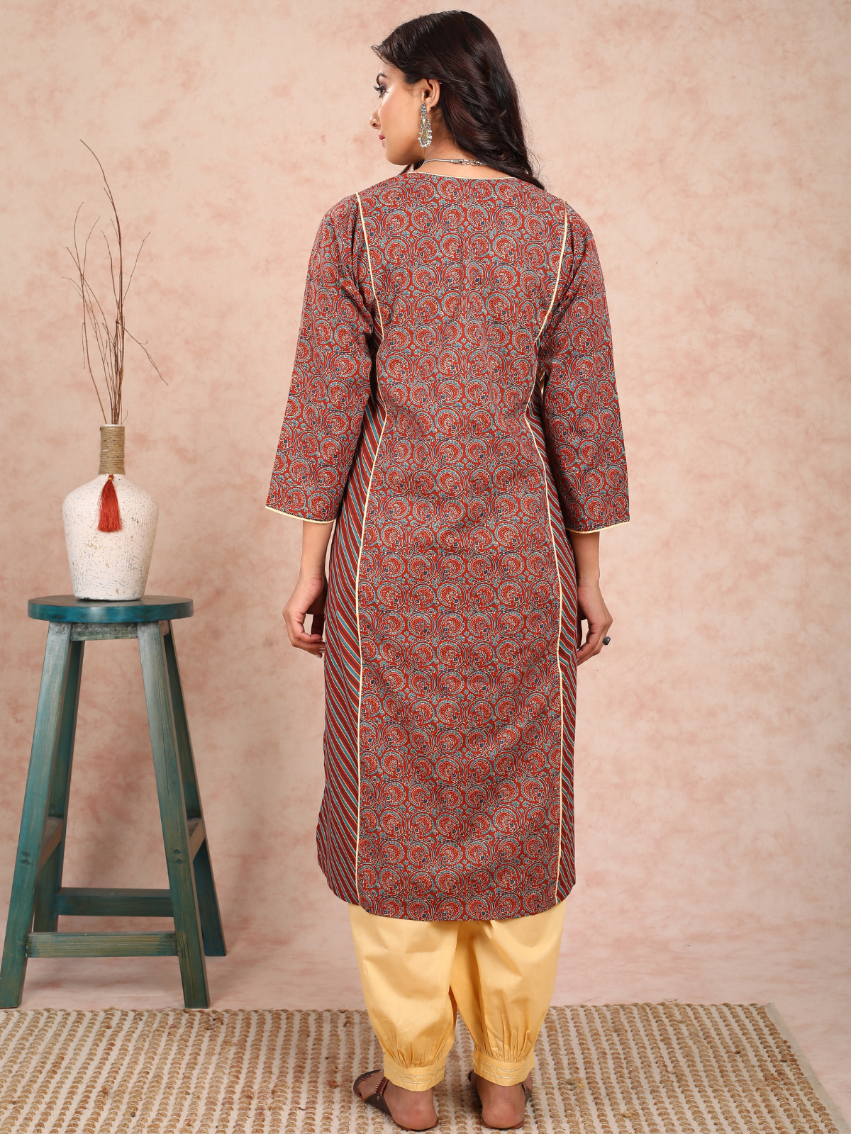 Mahroon Ajrakh Adab Style UCK22130