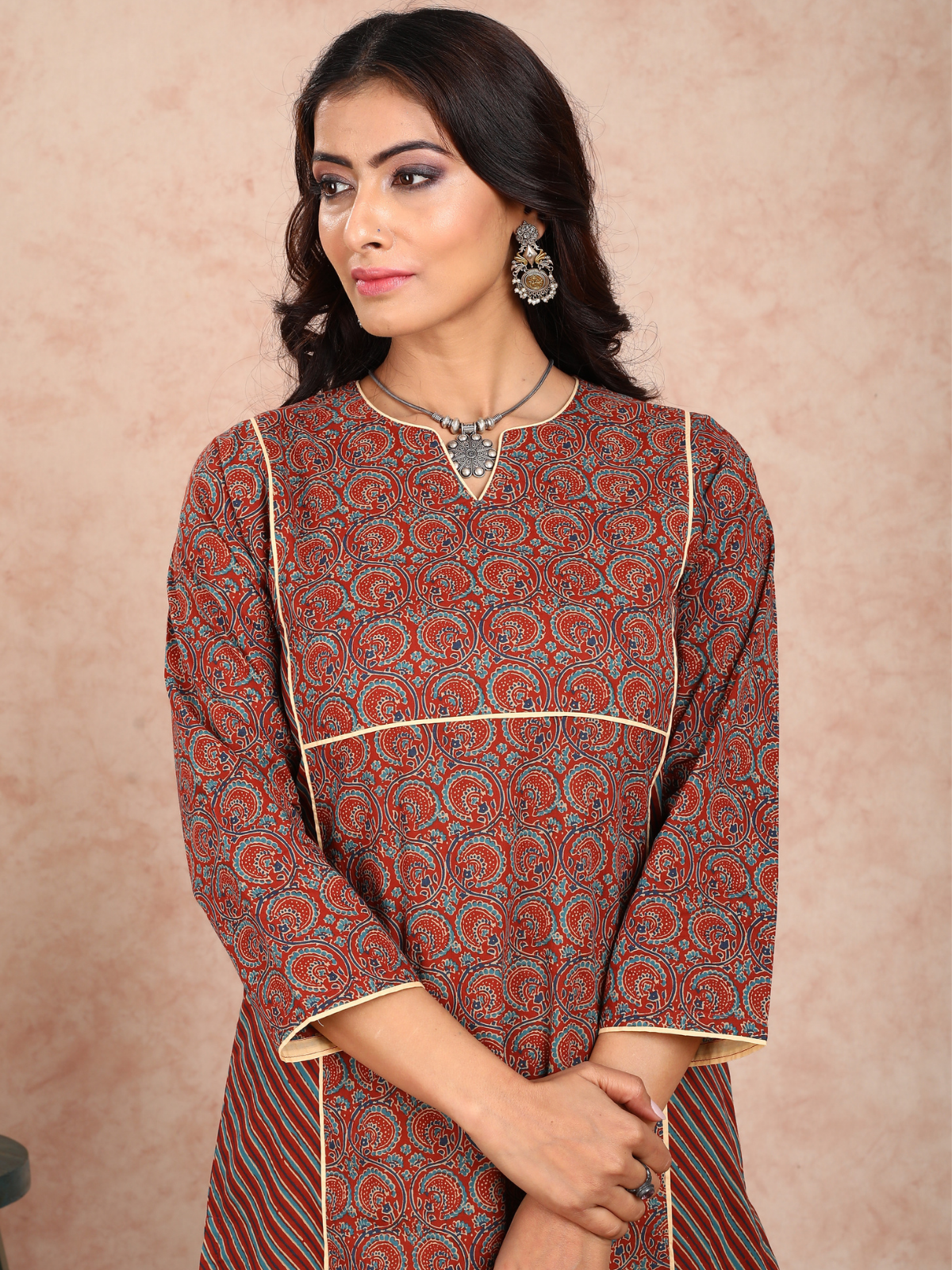 Mahroon Ajrakh Adab Style UCK22130