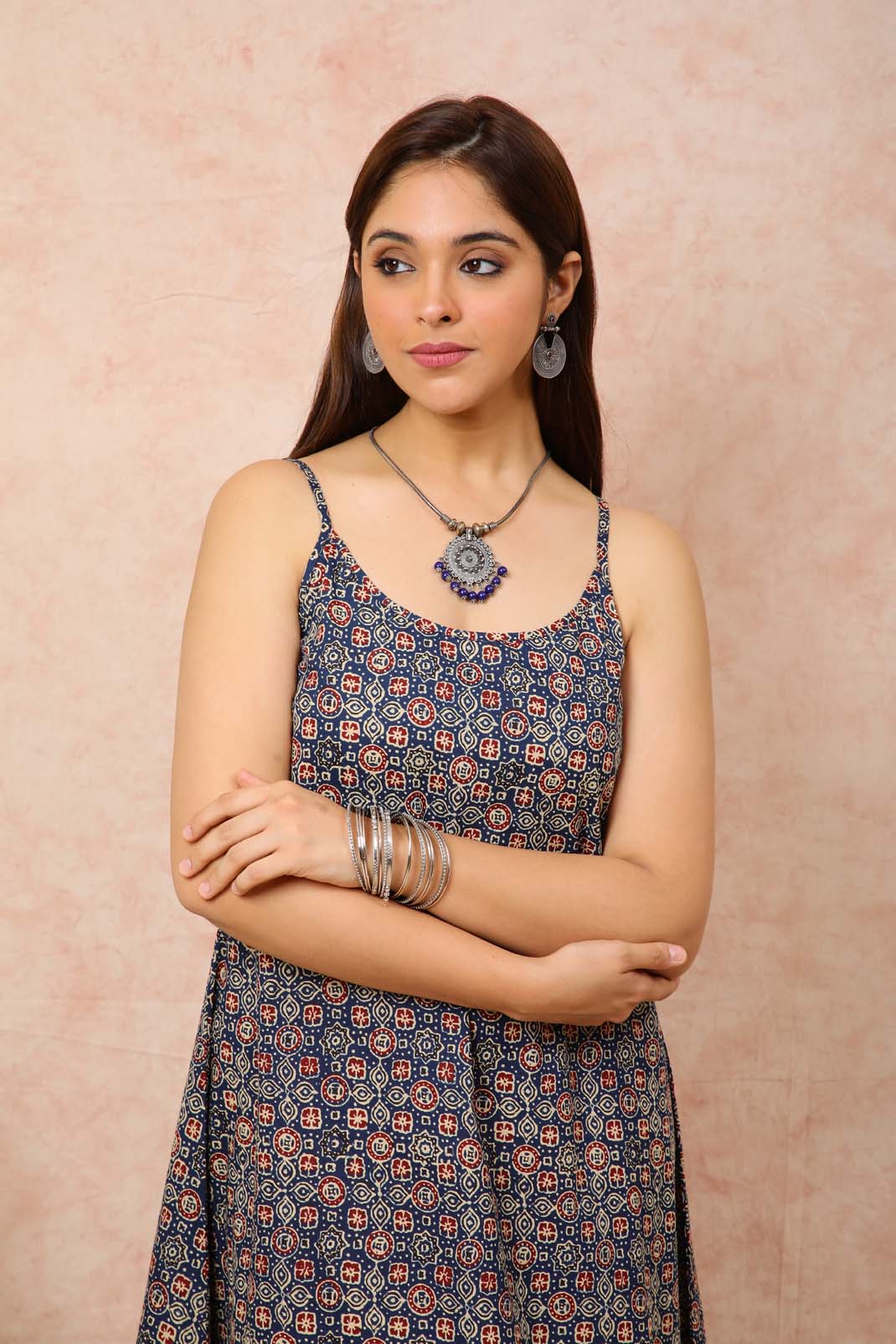 Ajrakh Print Halter Dress UCD22131