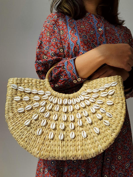 Shell Decorated Shopper/Tote Bag