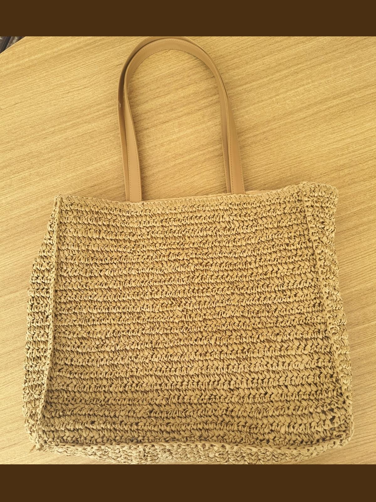 Woven Grass Brown Laptop/Tote Bag