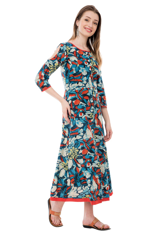 Mosaic Print Knee Length Dress UD 6013