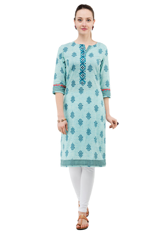 Powder Blue contrast border kurta JP1129