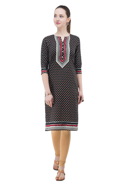 Traditional Yoke Printed Black kurta JP1130