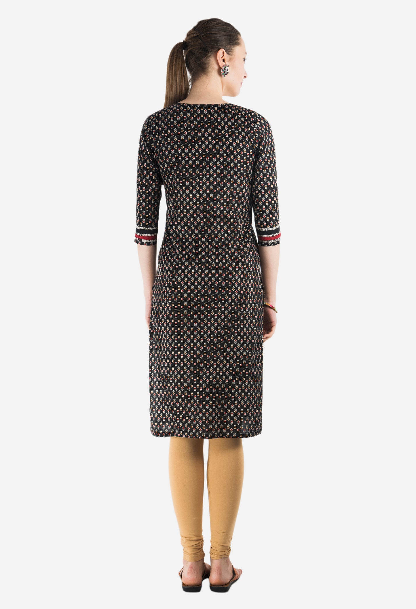 Traditional Yoke Printed Black kurta JP1130