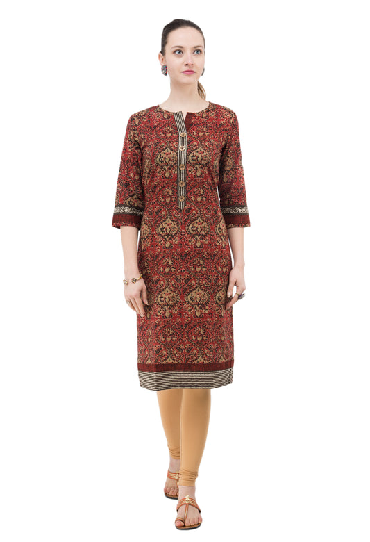 Bohemian print Rust kurta JP1132
