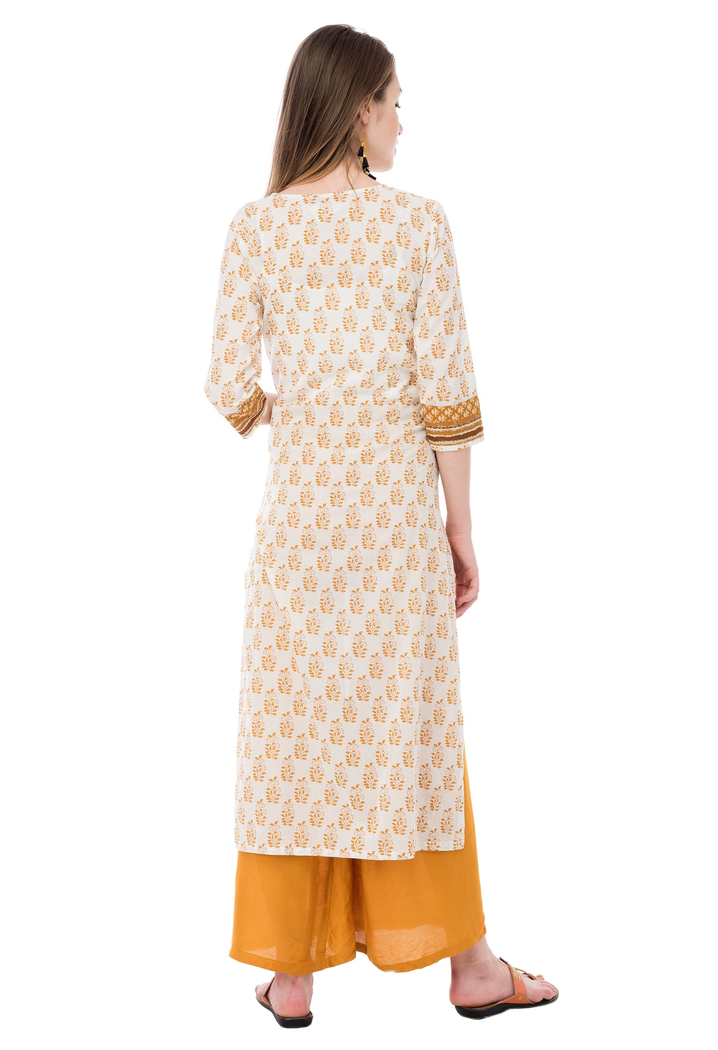 Pearl Embellished Printed Cotton Kurti For Women JPL1139