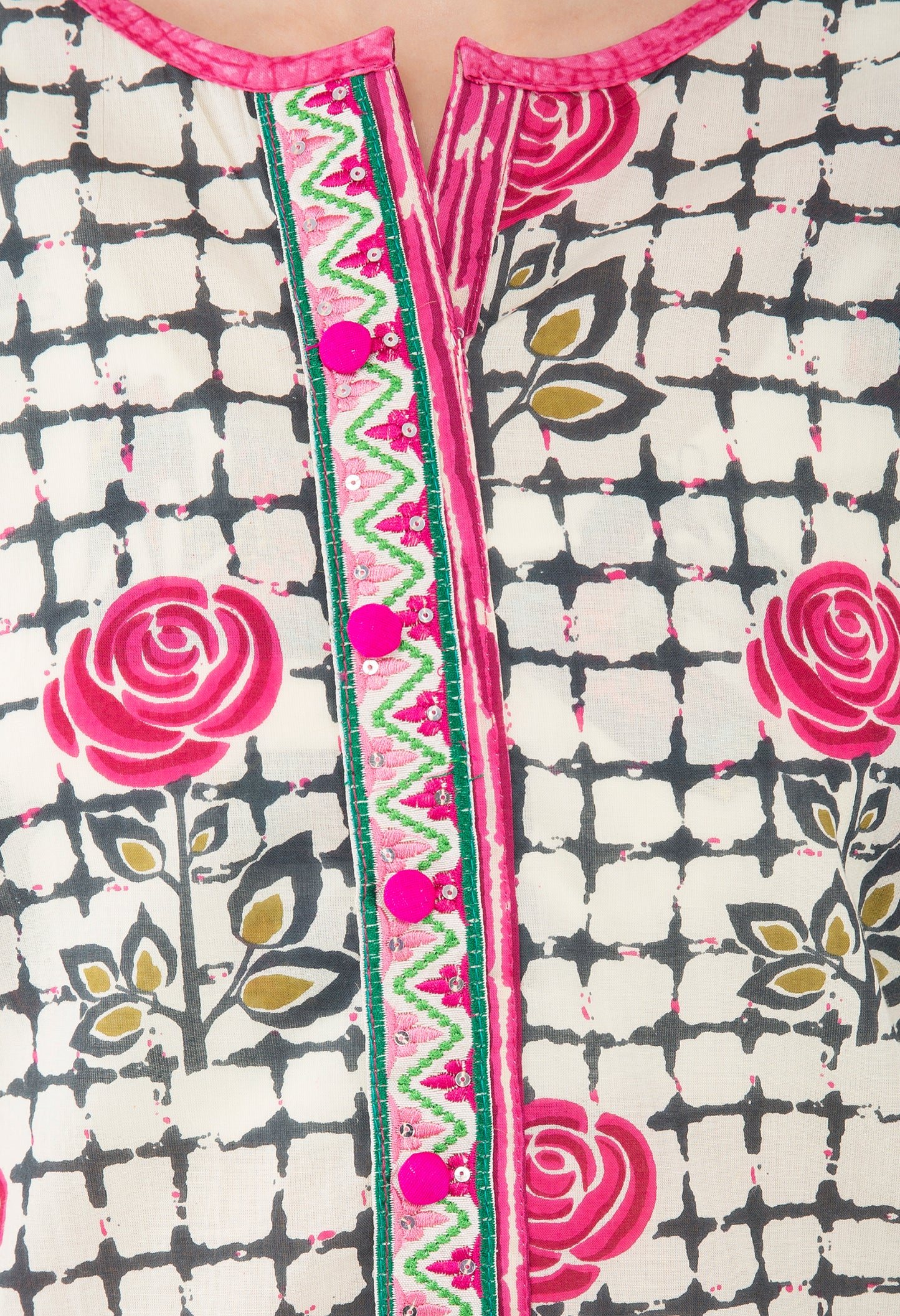 Fusion Check Pattern Ladies Kurta JPL1148