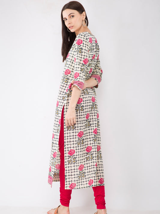 Fusion Check Pattern Ladies Kurta JPL1148