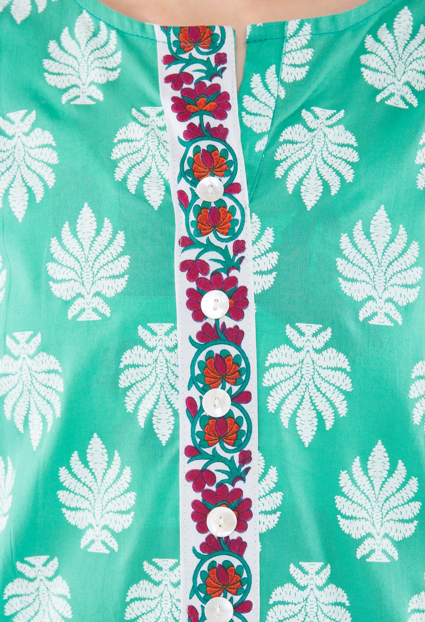 Light Green Printed Jaipuri Kurta JPL1149