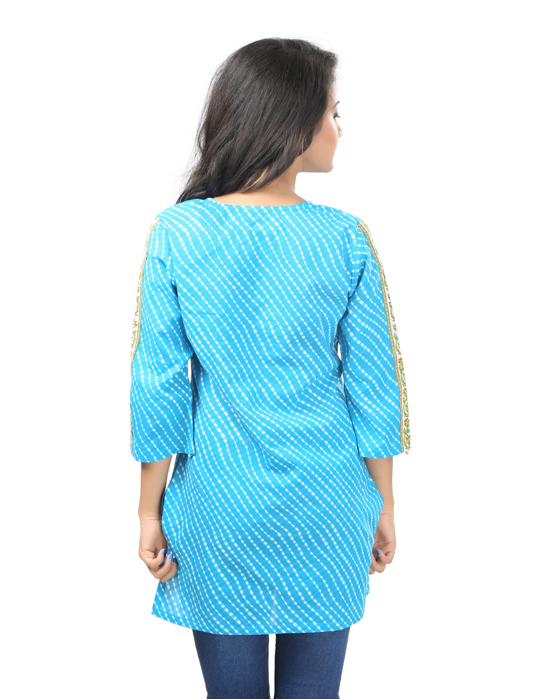 Printed Jaipuri Short Kurti JPS2004