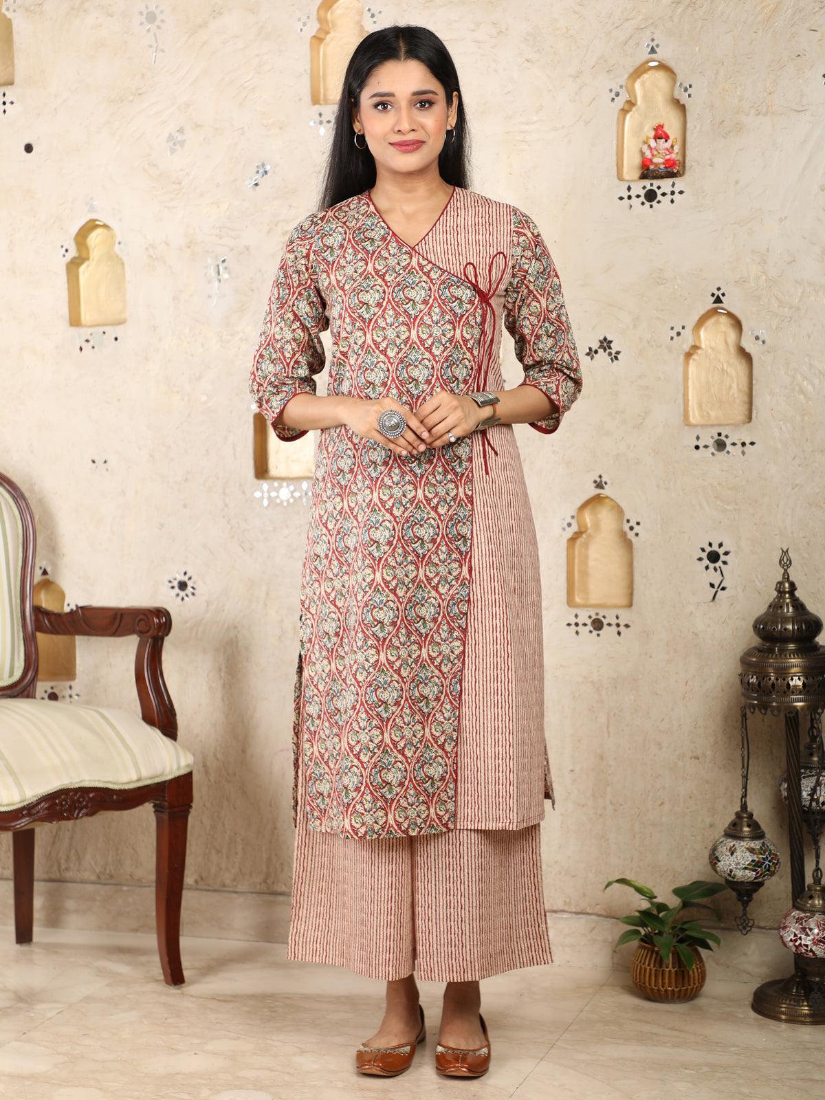 Angrakha Yoke Ethnic Cotton Kurta UCK22005