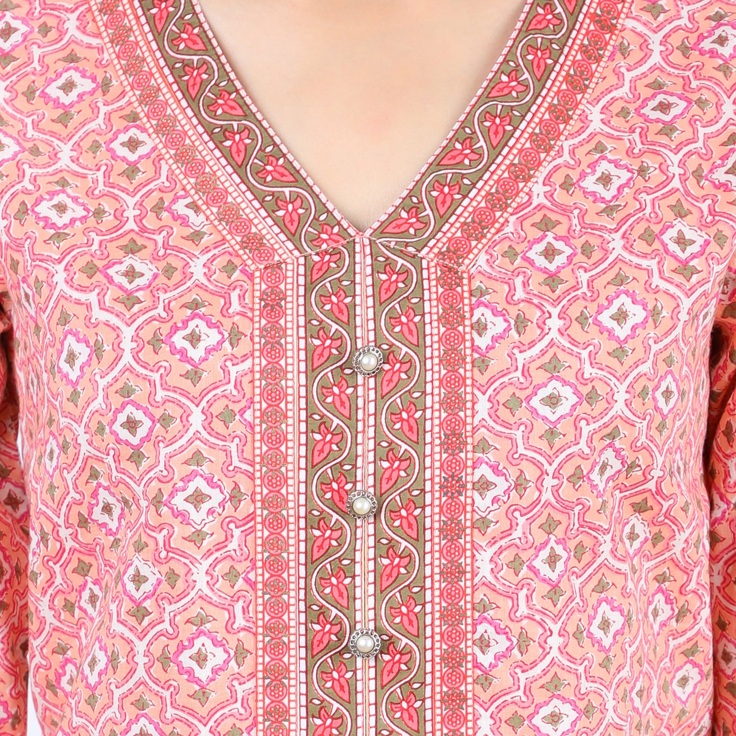 Geometric Print Office Wear Smart Casual Ladies Kurti UCK22012