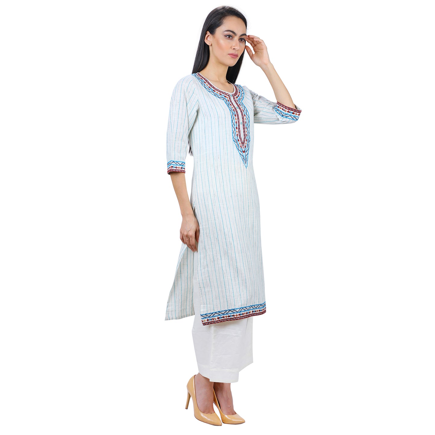 Handloom Embroiderd Office Wear Kurti UCK22016