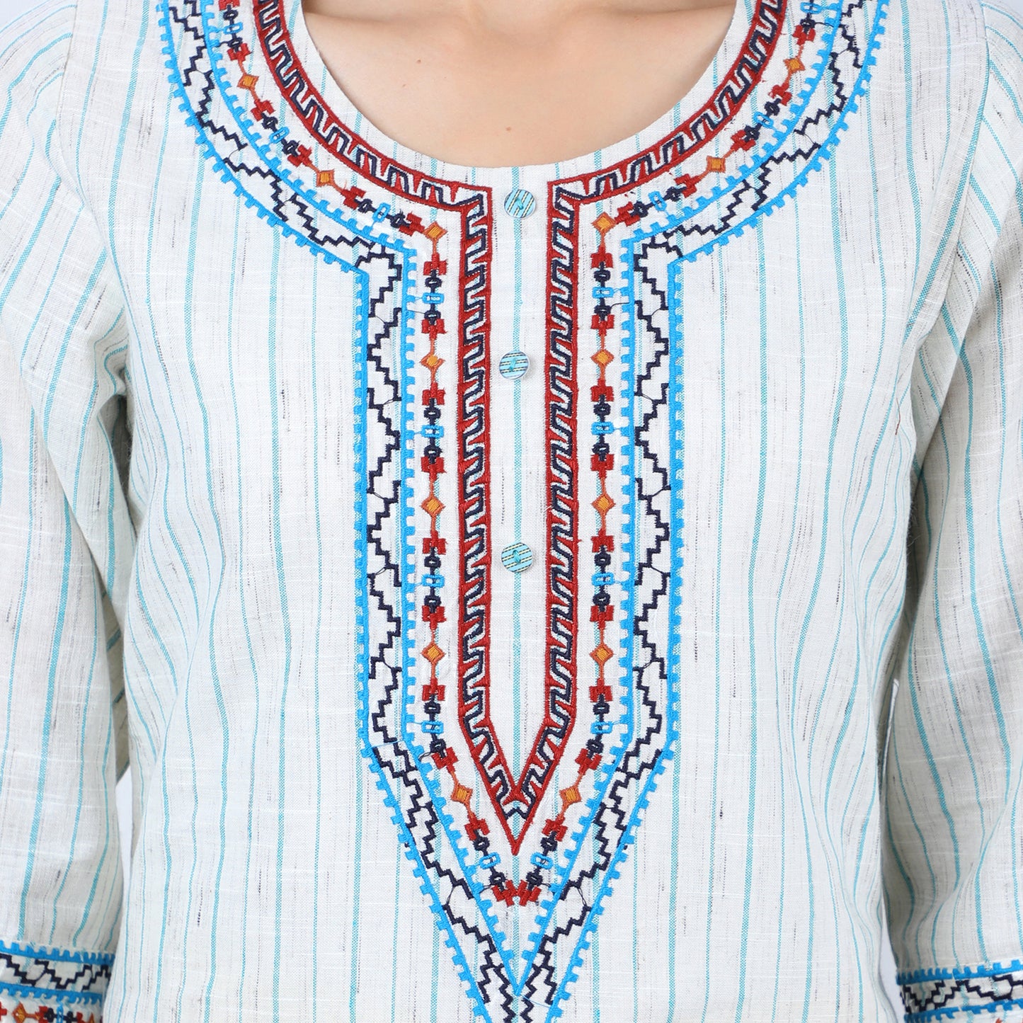 Handloom Embroiderd Office Wear Kurti UCK22016