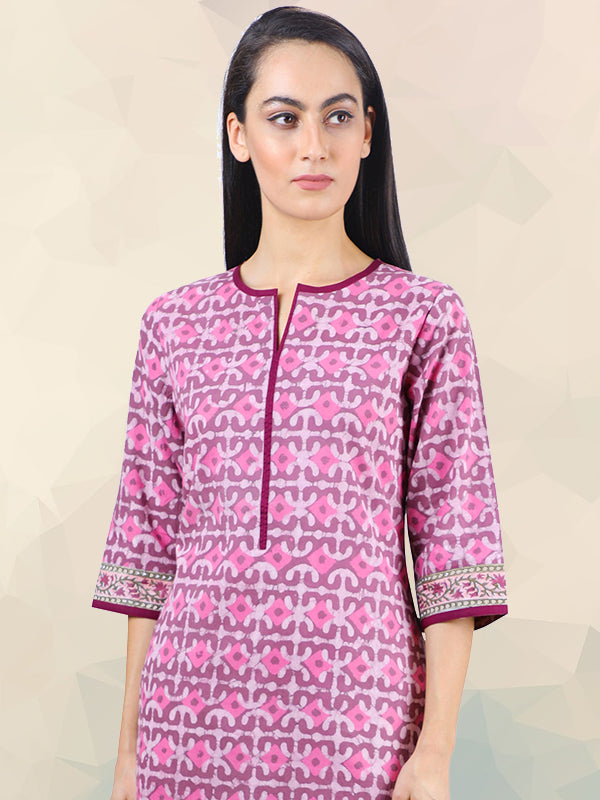 Daabu Print Block Printed Kurti UCK22022