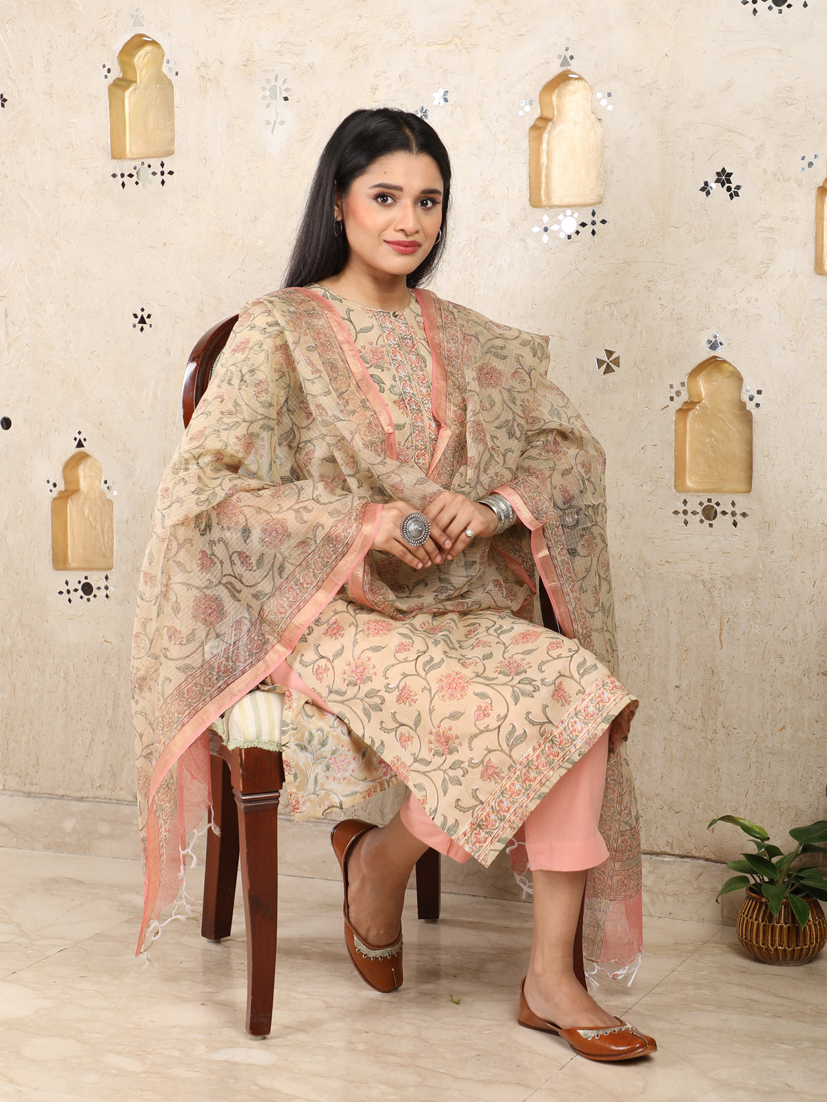 Mulmul Floral Printed Kurta UCK22025