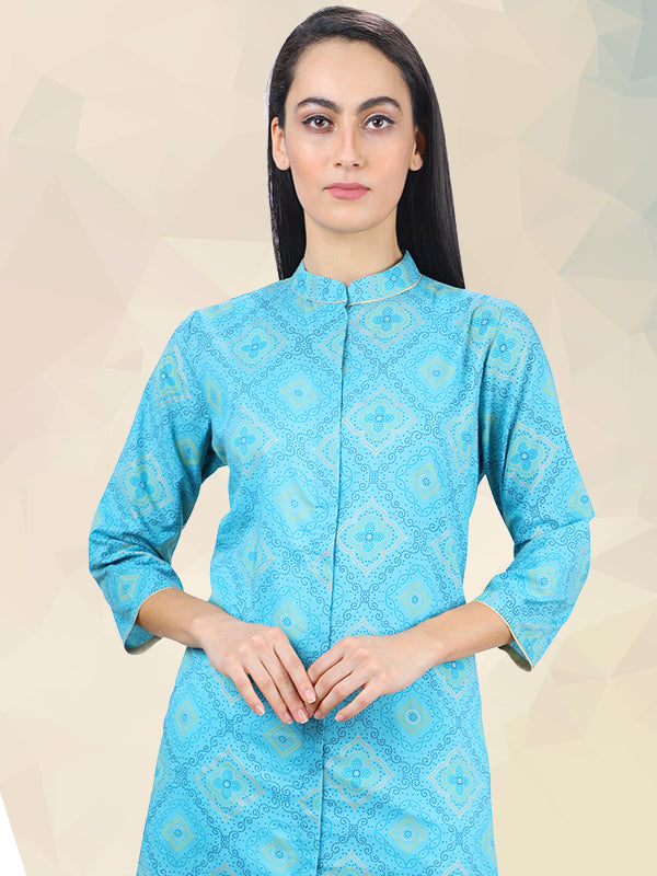 Bandh Gala Eclectic Blue Party Wear Kurti UCK22030