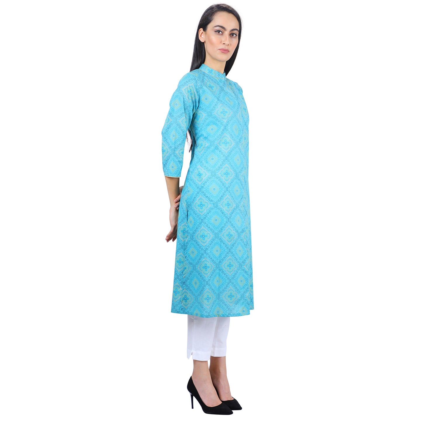 Bandh Gala Eclectic Blue Party Wear Kurti UCK22030