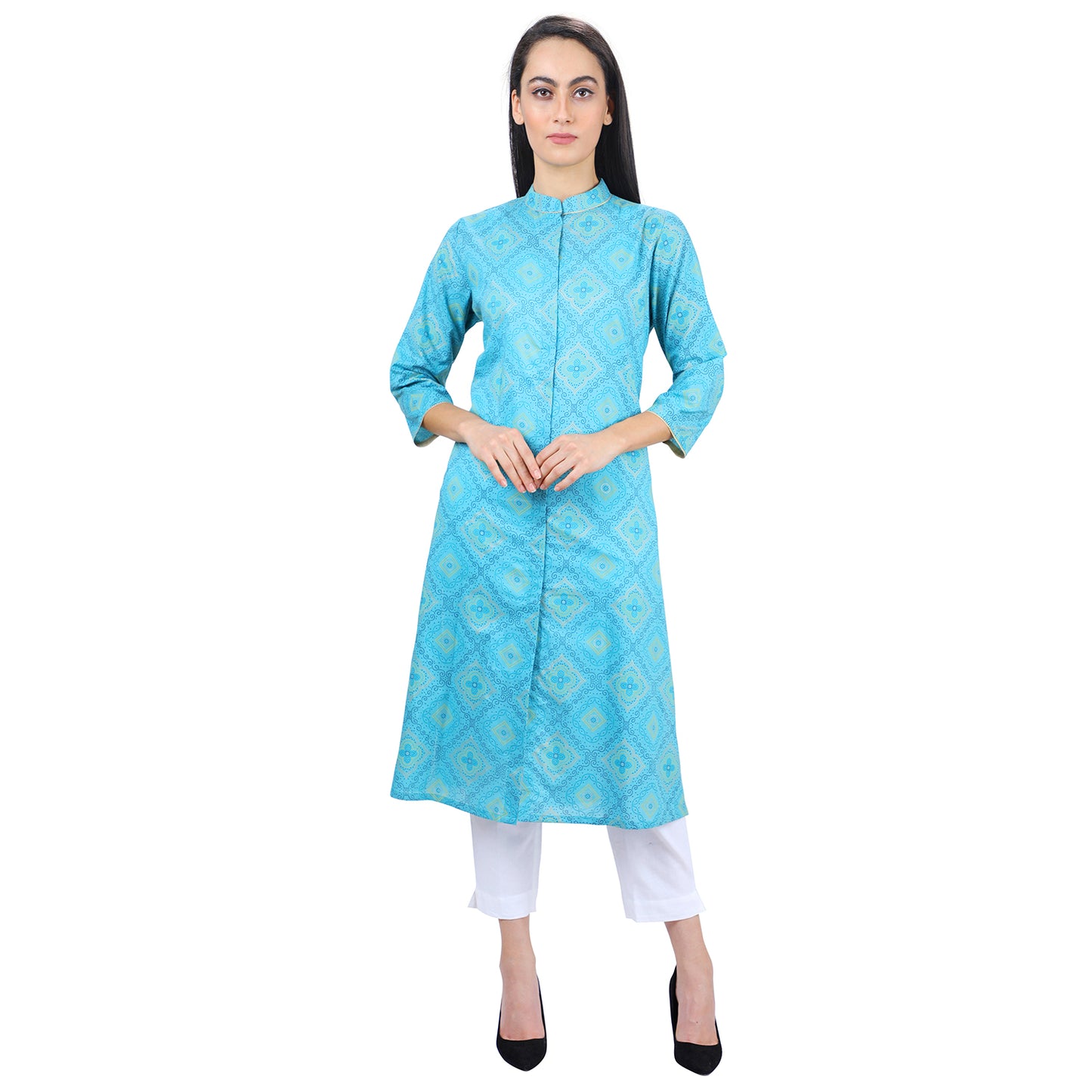 Bandh Gala Eclectic Blue Party Wear Kurti UCK22030