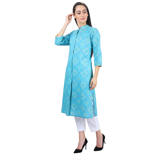 Bandh Gala Eclectic Blue Party Wear Kurti UCK22030