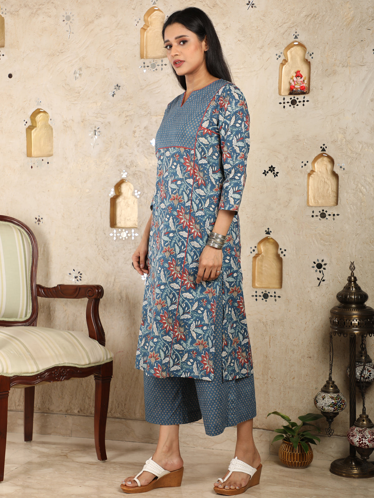 Adab Style Blue Kurta UCK22039