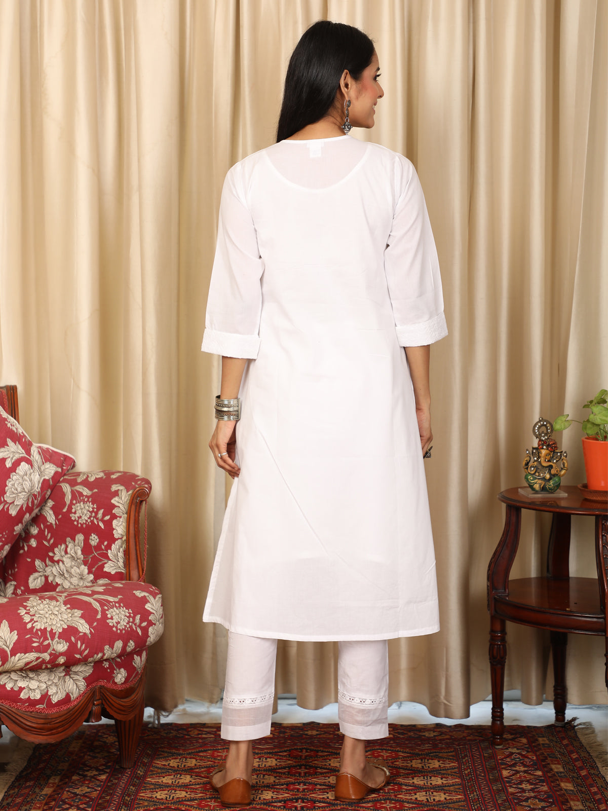 Tunic Style White Kurta UCK22041