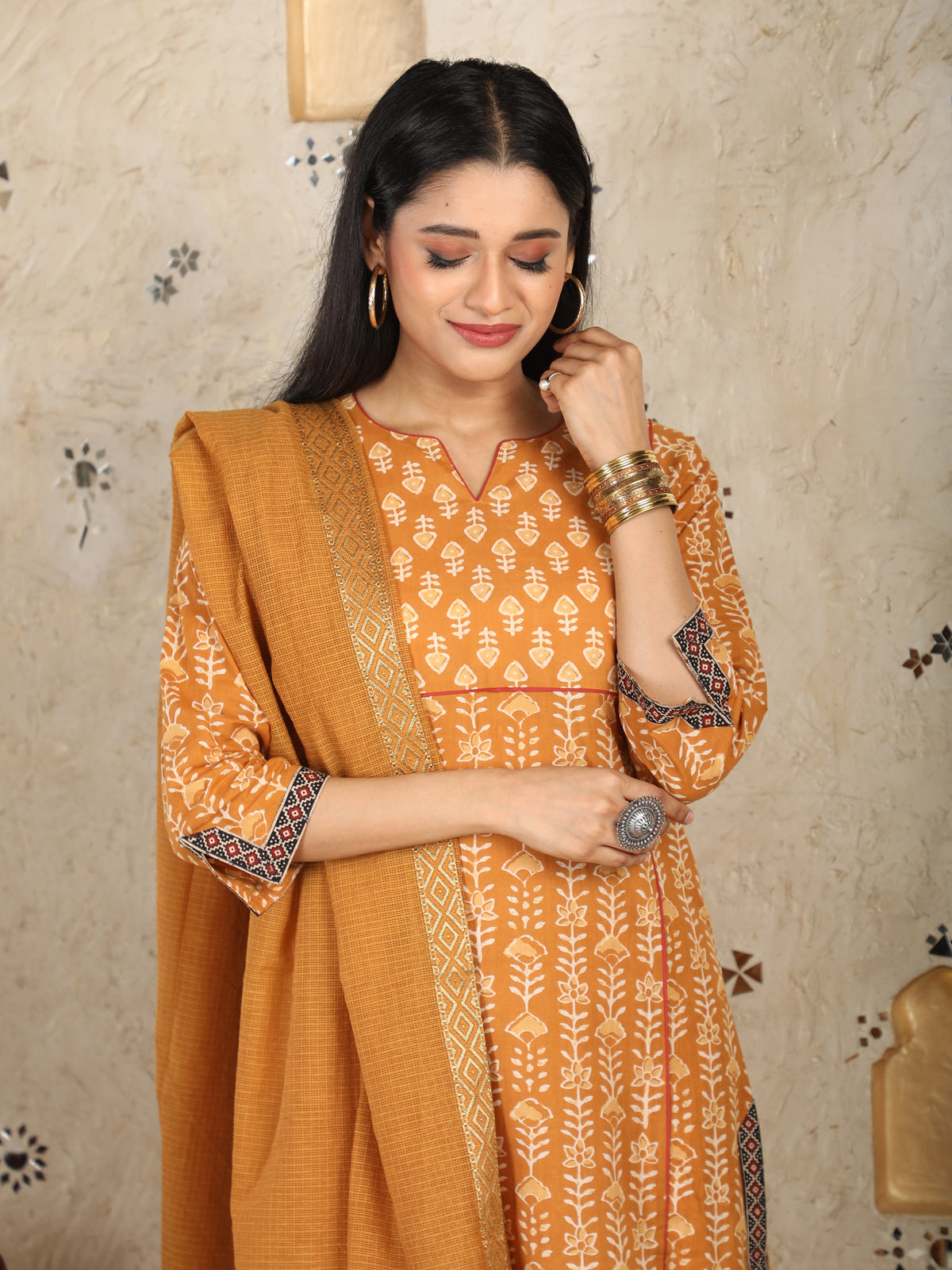 Adab Style Mustard Kurta UCK22046