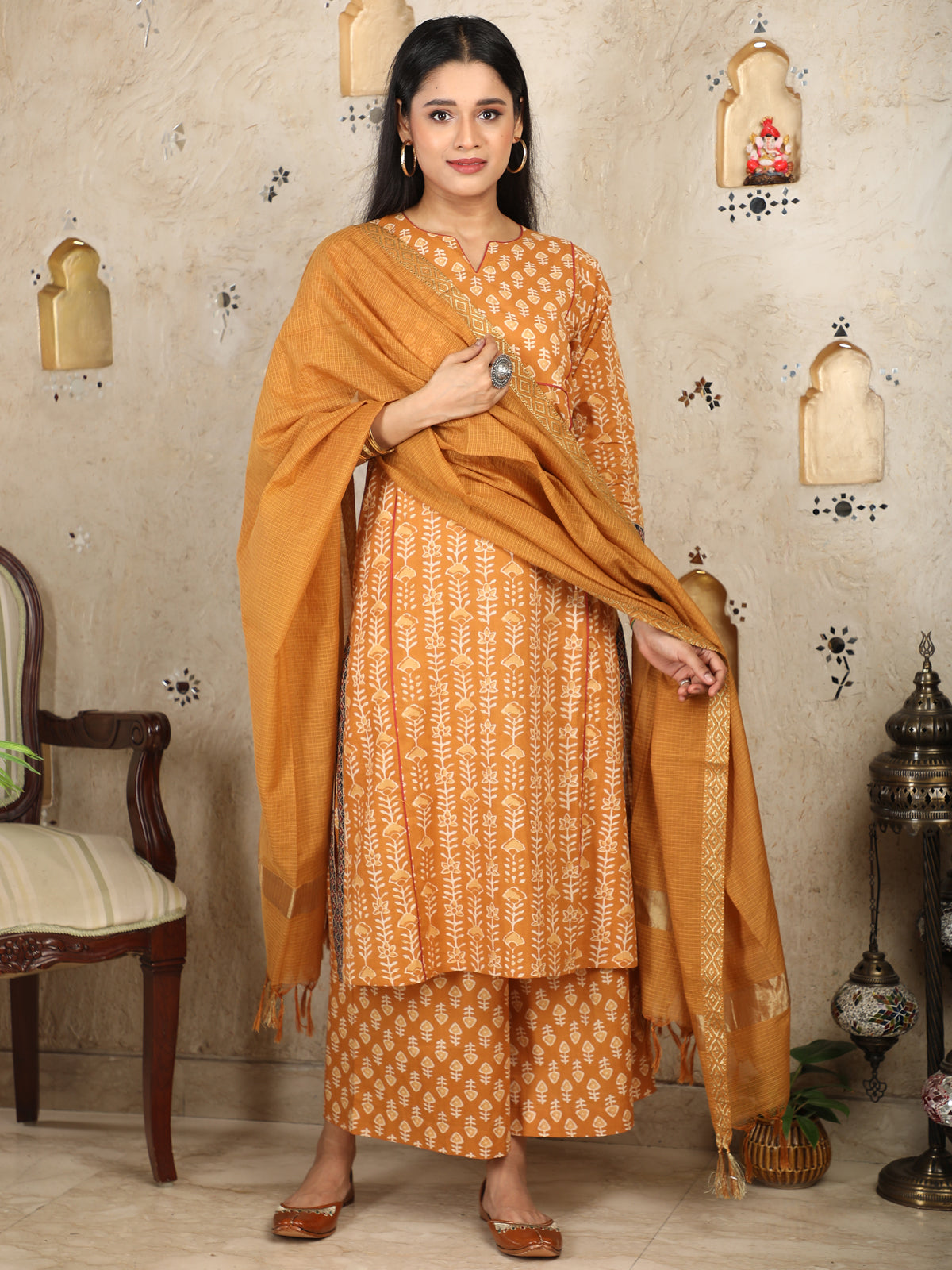 Adab Style Mustard Kurta UCK22046