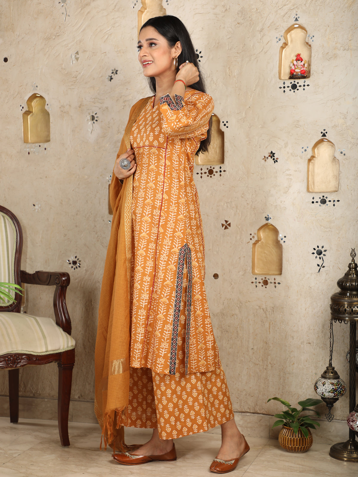Adab Style Mustard Kurta UCK22046