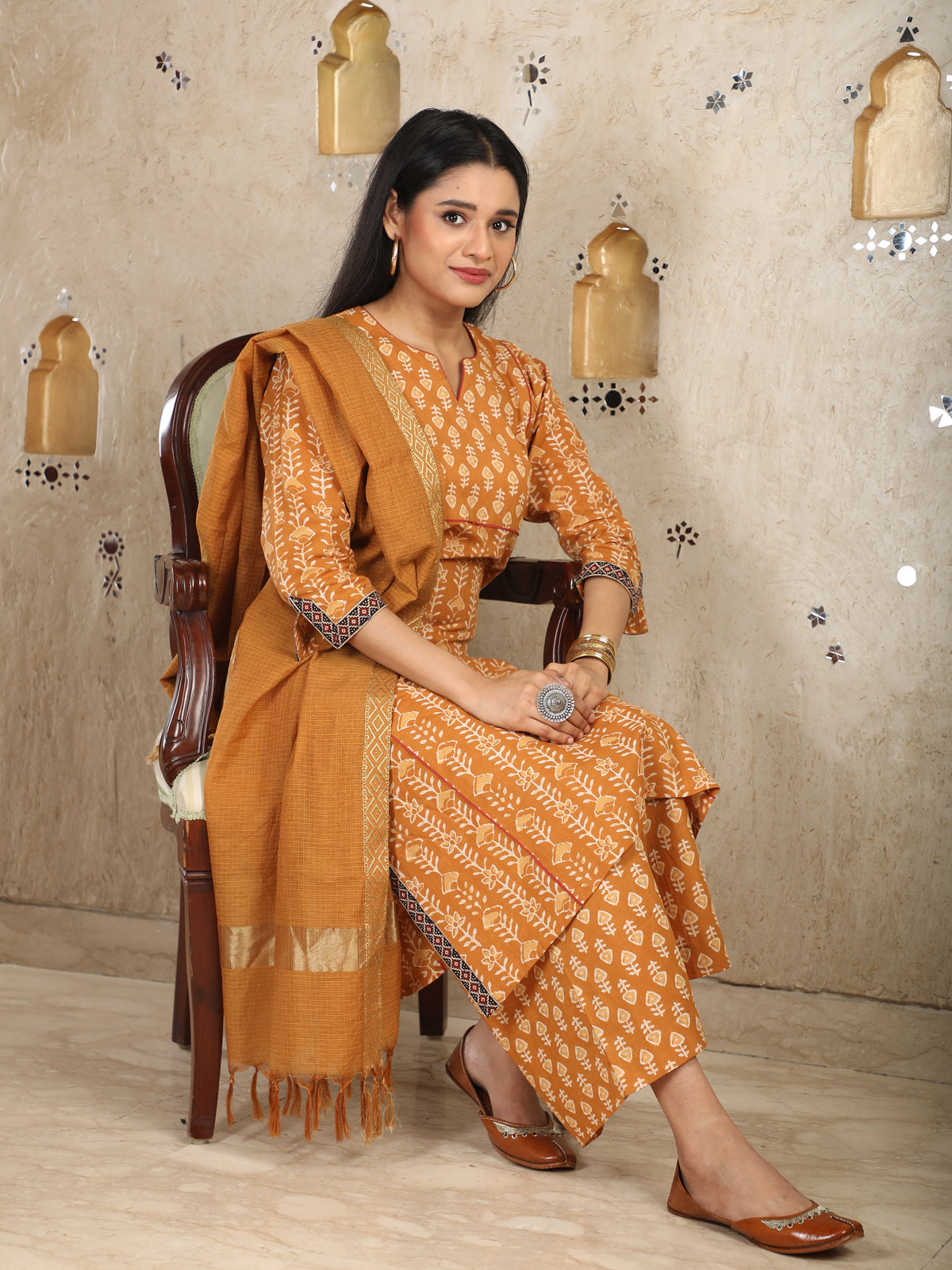 Adab Style Mustard Kurta UCK22046