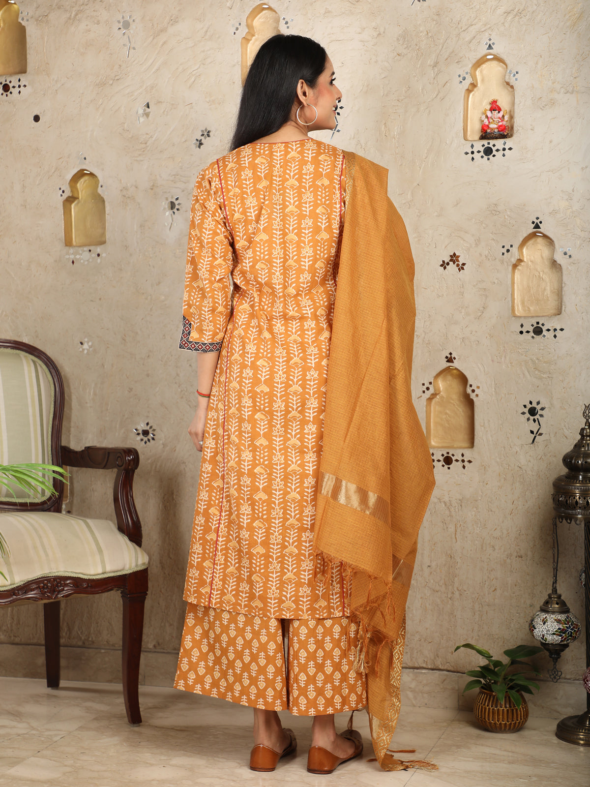 Adab Style Mustard Kurta UCK22046