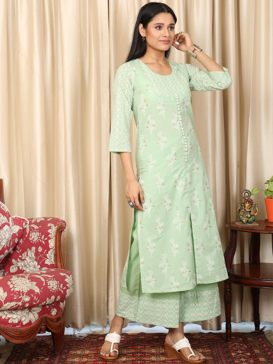 Apple Green A-Line Kurta UCKL22063