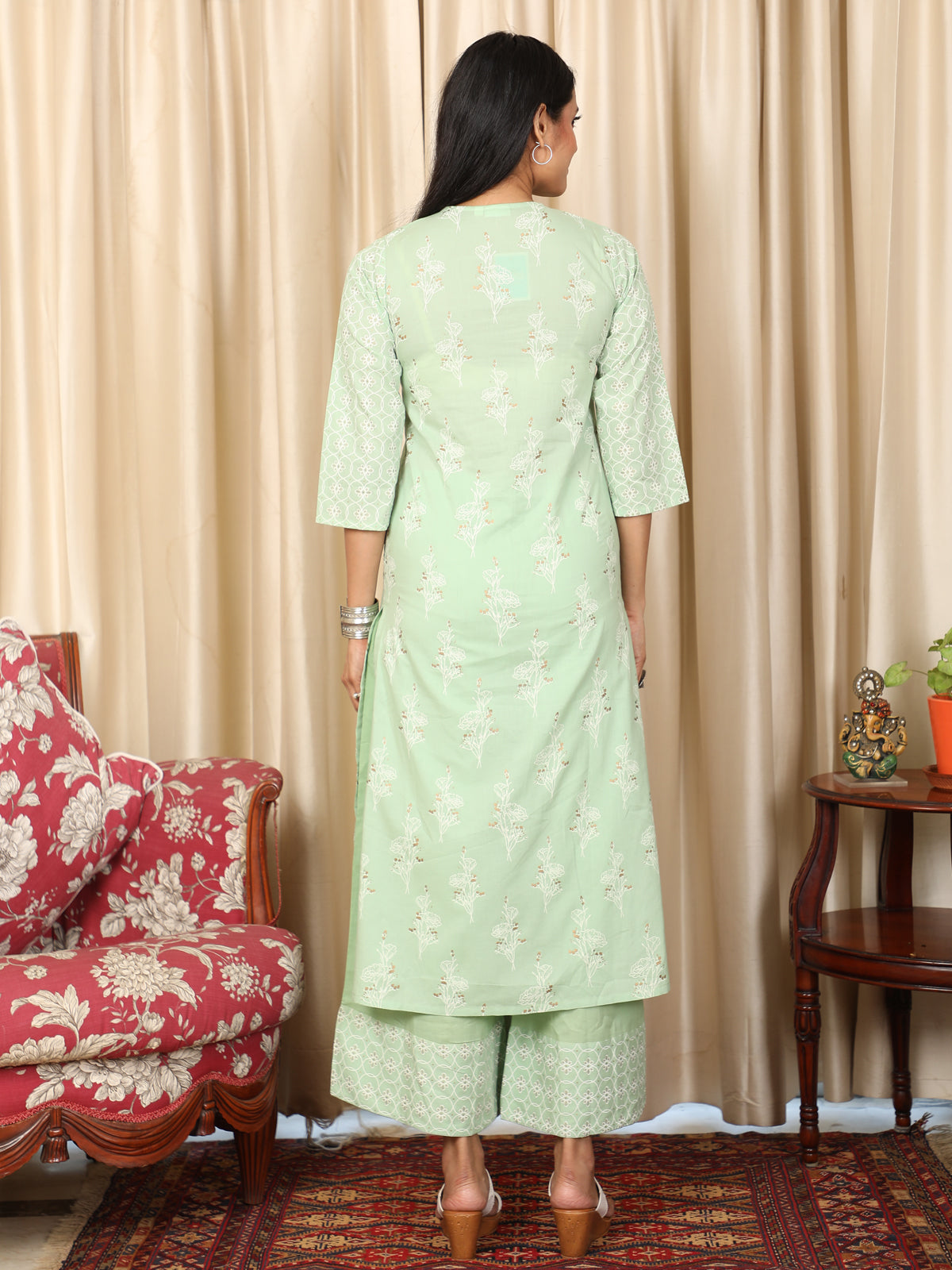 Apple Green A-Line Kurta UCKL22063