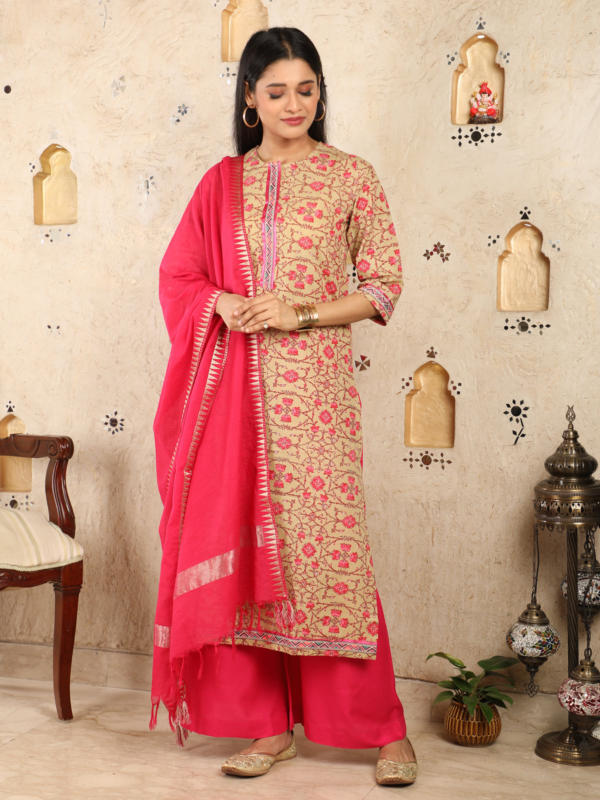 Mehndi Green Floral Kurta UCKL22070