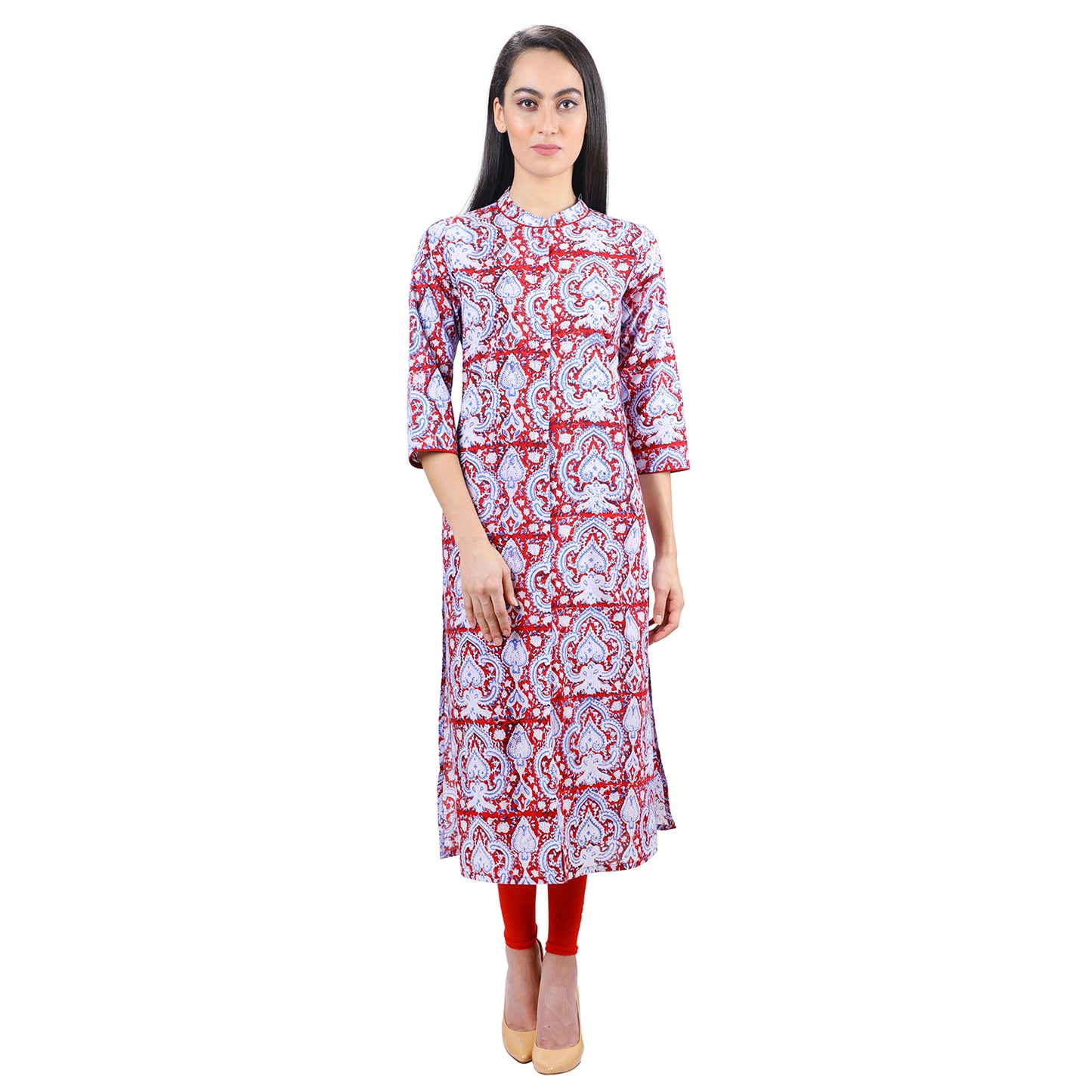 Persian Motif Bandhgala Work Wear Kurti UCKL22029