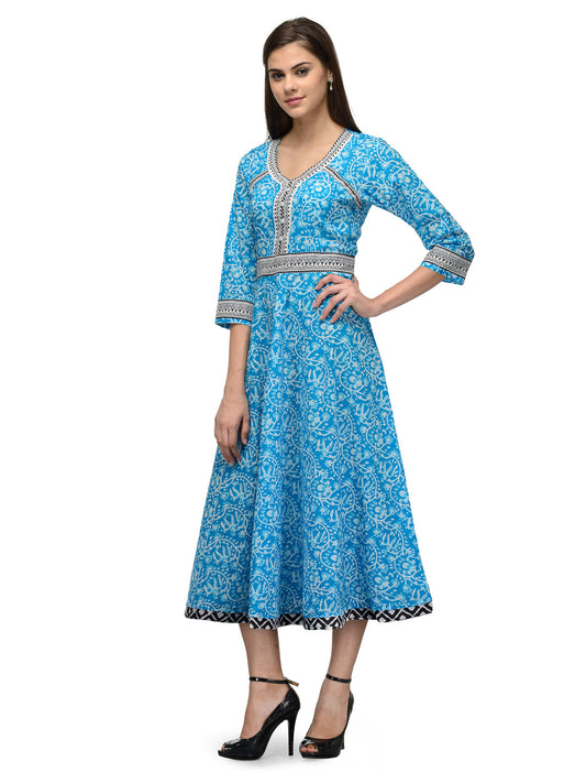 Long sleeve new year's Eve blue dress UD6009