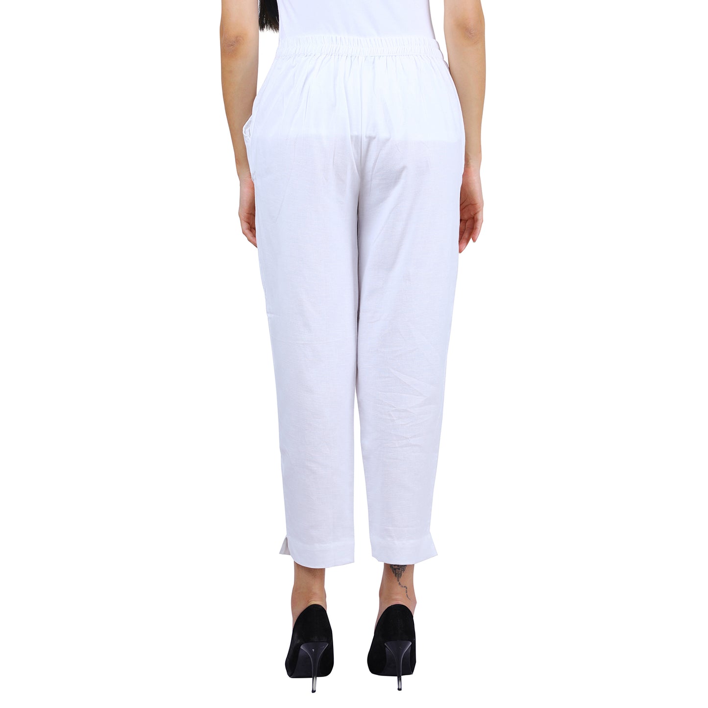 White Cotton Linen Trouser UP7024