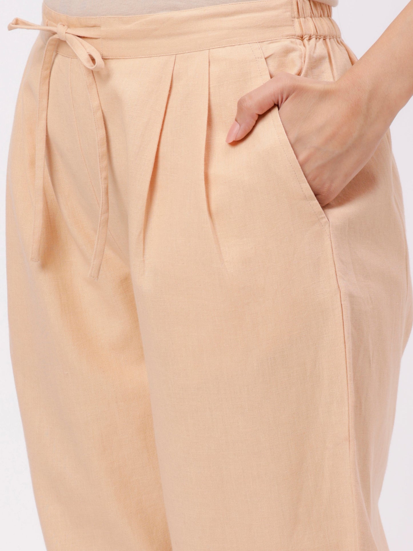 Beigh Straight Cotton Pant