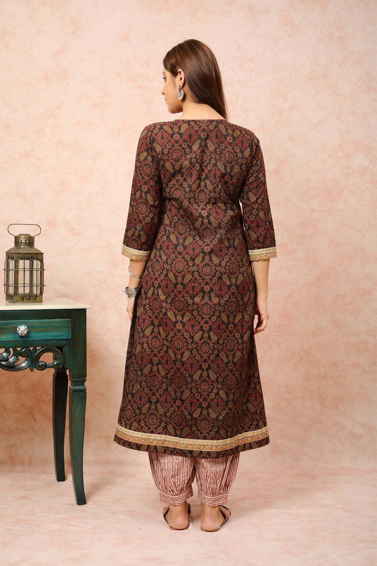 Coffee Brown Angrakha Kurta UCK22083