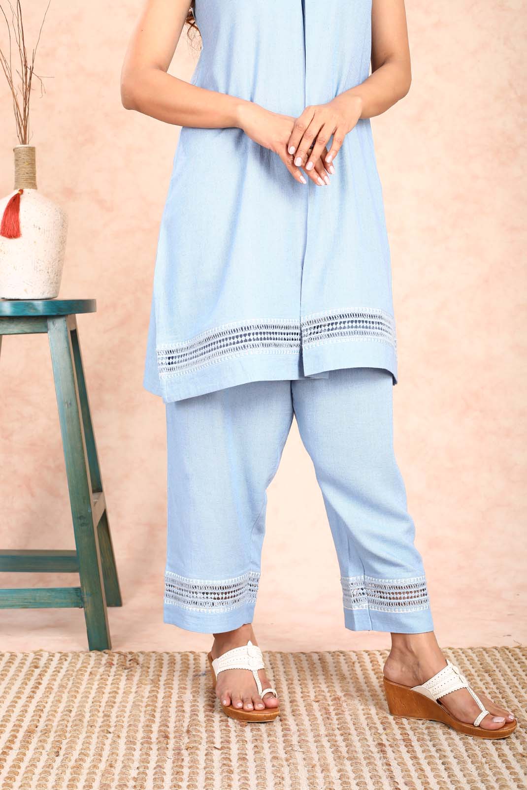 Ethereal Powder Blue Linen Co-ord Set