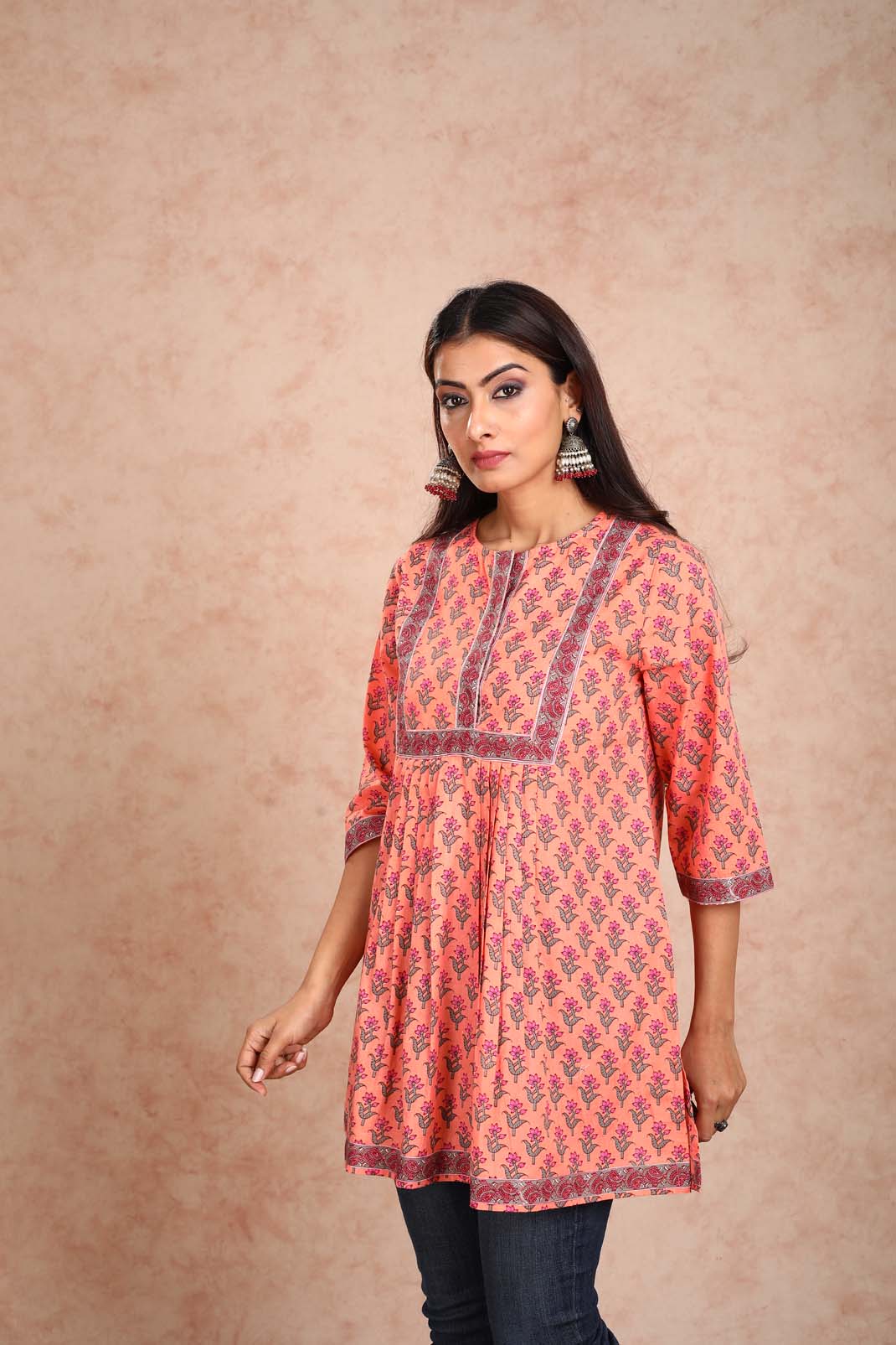 Peach Printed Tunic